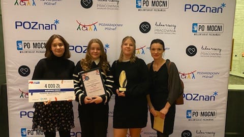 Wolontariusze Kasprowiczówki z tytułem Poznański Wolontariusz Roku 2023