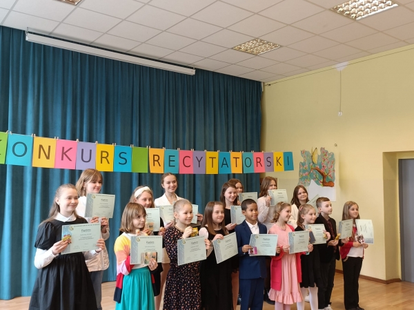 Osiągniecia w konkursie recytatorskim