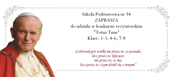 Konkurs recytatorski „TOTUS TUUS”